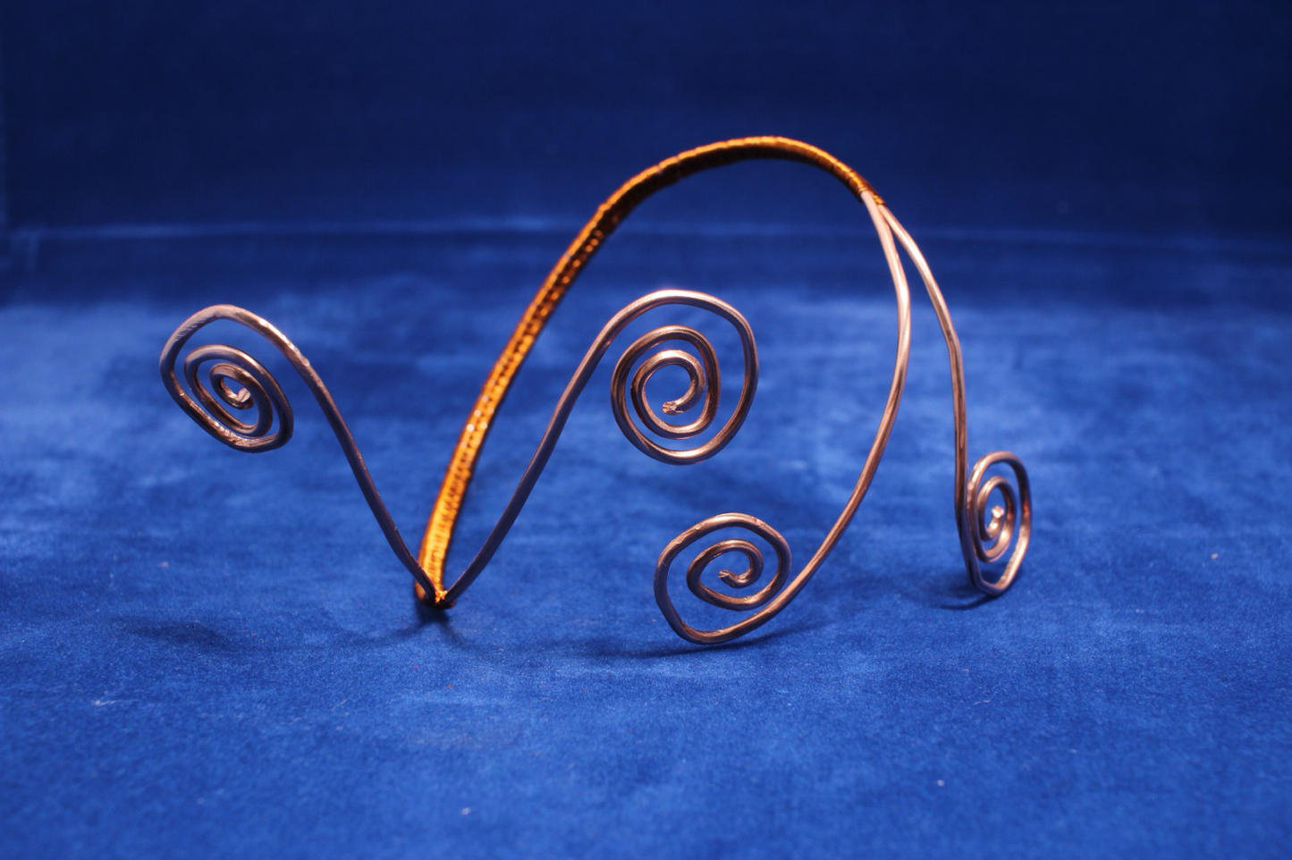 Copper Double Swirl Wire Bangle – Handmade Arm Bracelet
