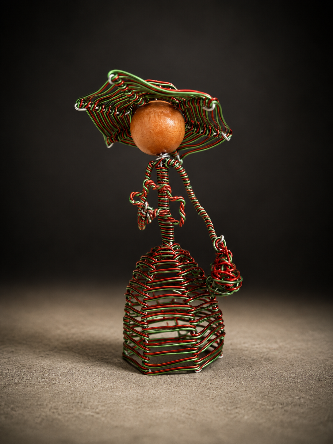 Edwardian-inspired wire sculpture figures with elegant vintage charm.”