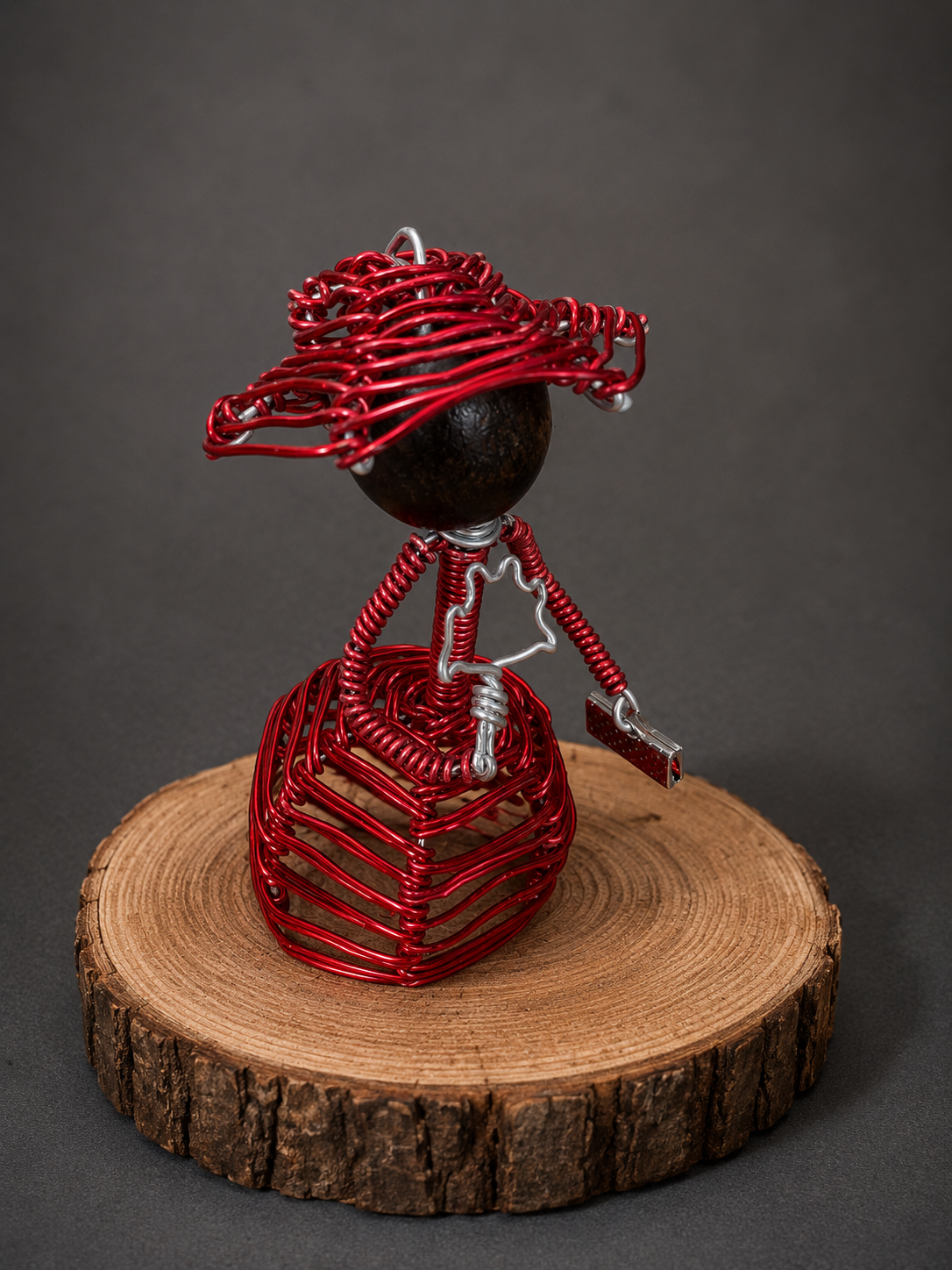 Edwardian-inspired wire sculpture figures with elegant vintage charm.”