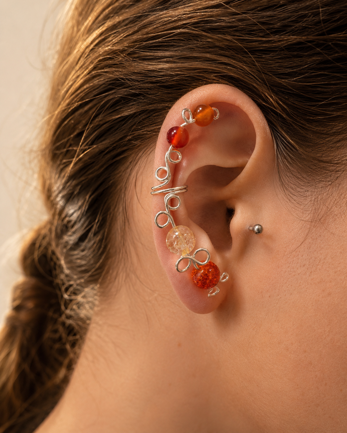 Citrine & Carnelian Ear Cuff
