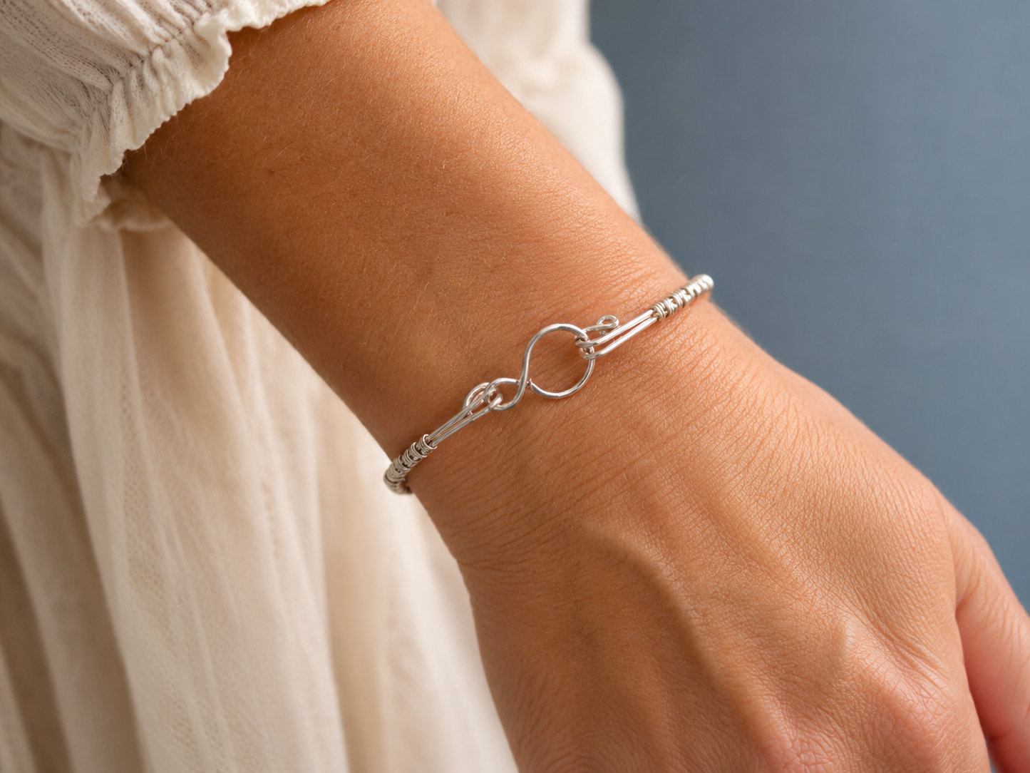 Handcrafted Sterling Silver Bangle with Reversible Design