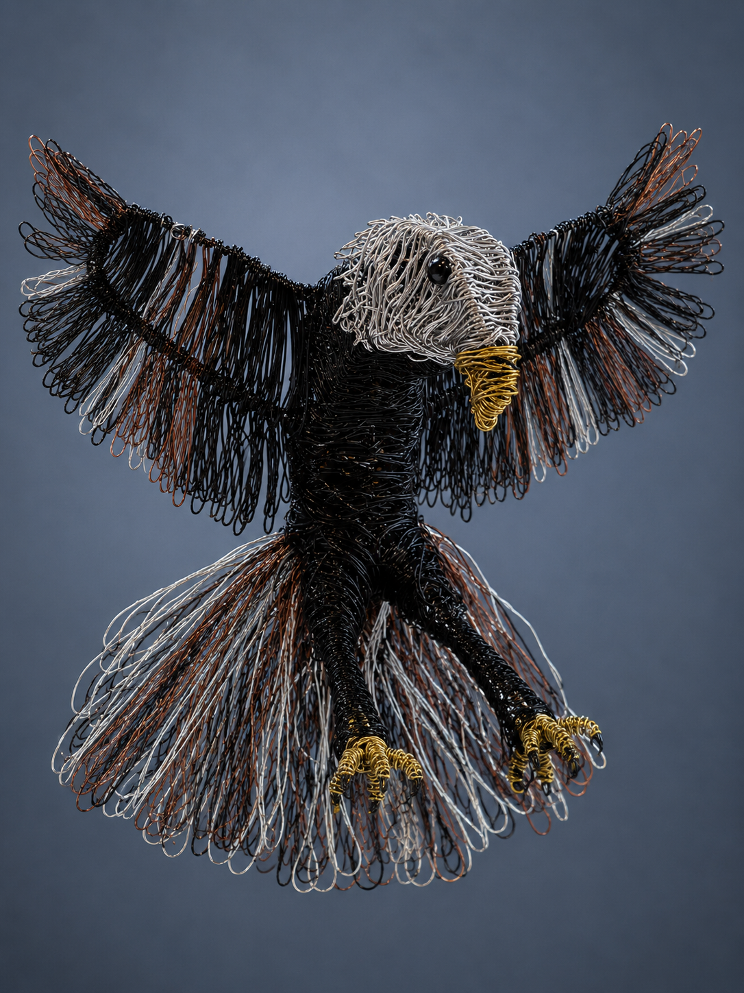 Wings of Sovereignty – Wire Eagle Sculpture