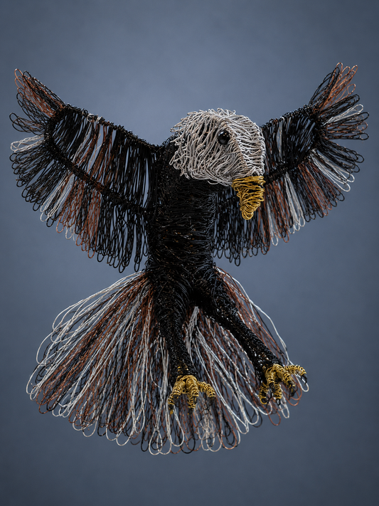 Wings of Sovereignty – Wire Eagle Sculpture