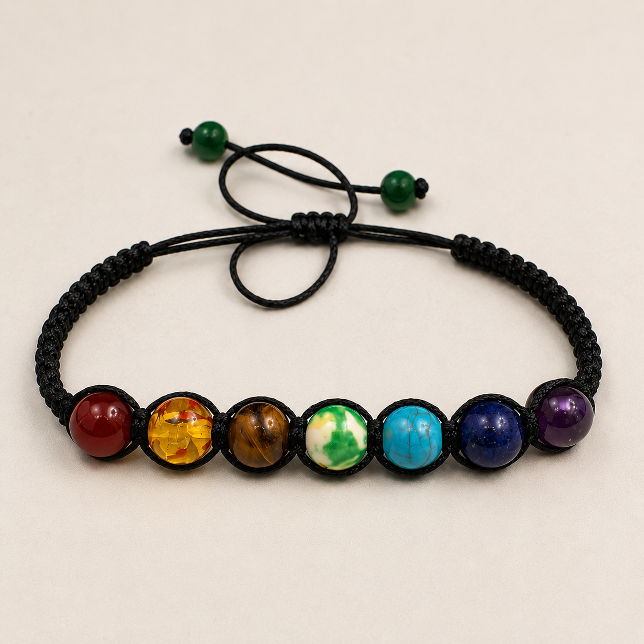 Seven Stone Chakra Bracelet with Adjustable Woven Cord (Copy)