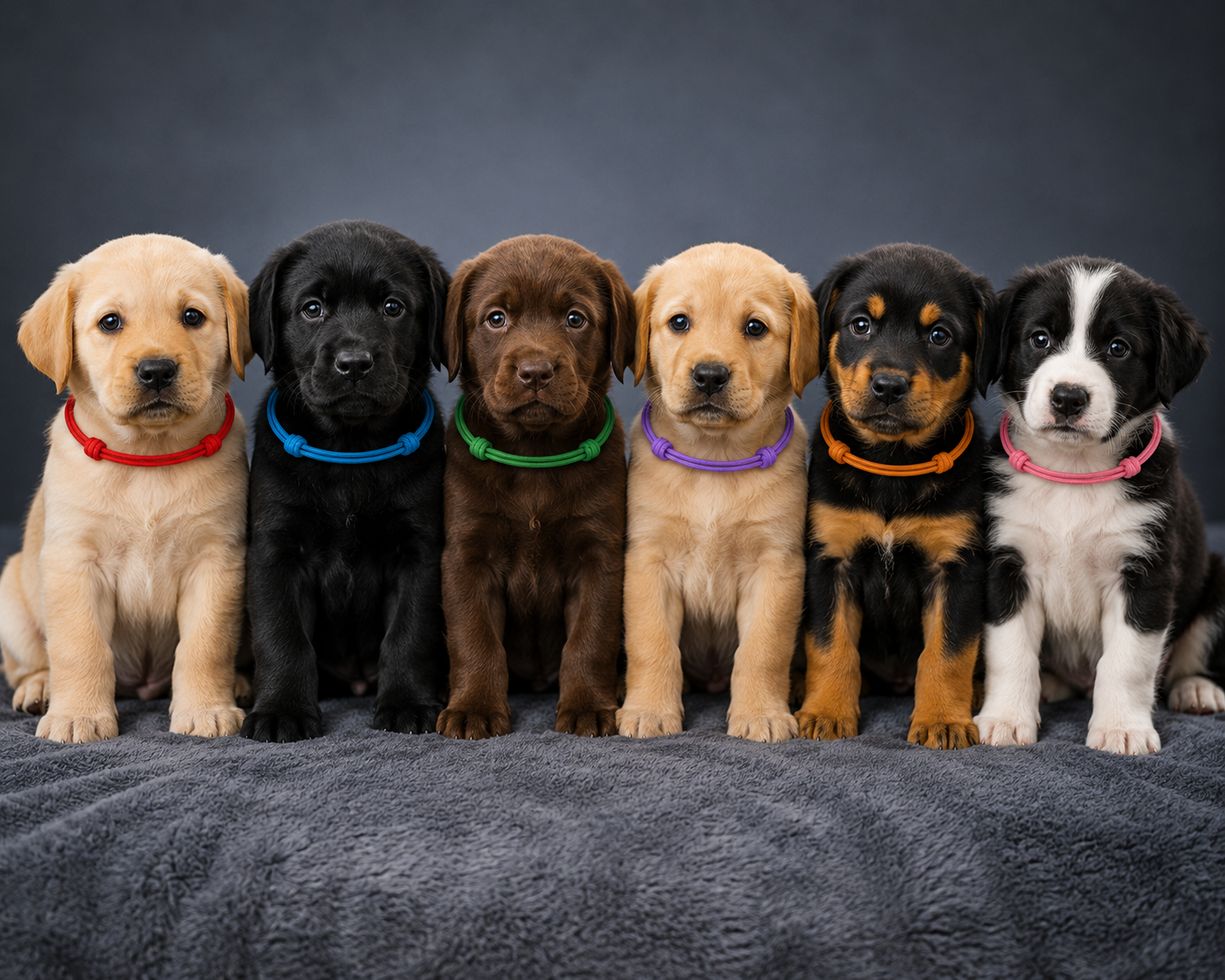 Multi Colour paracord puppy ID collars
