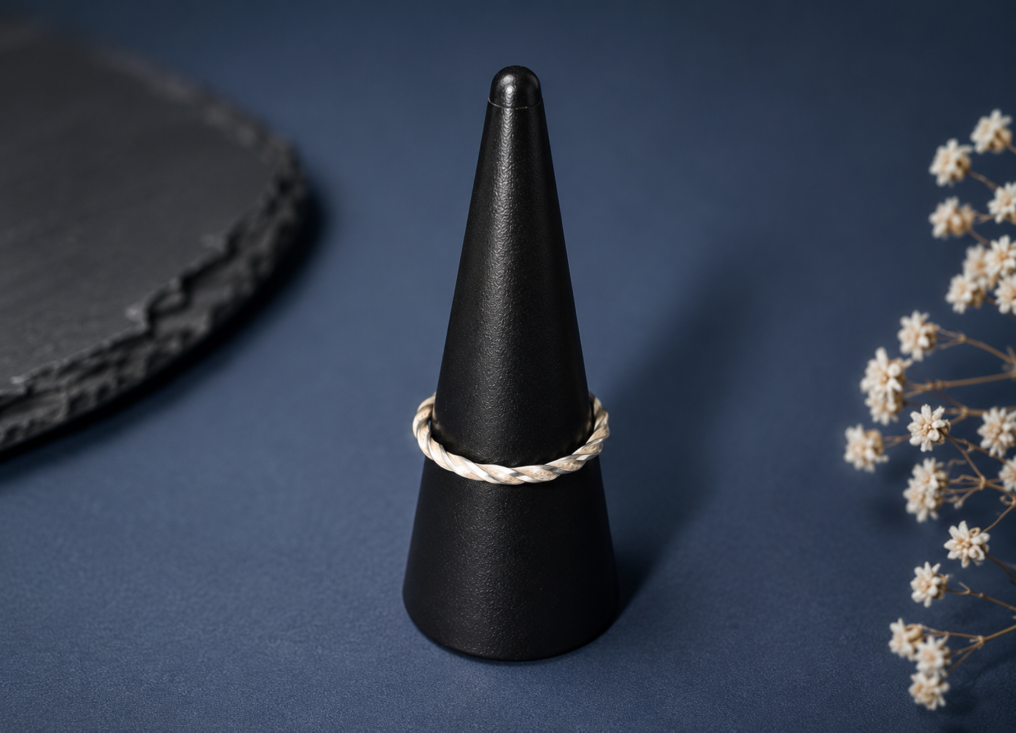Twisted Silver Wire Ring – Handmade