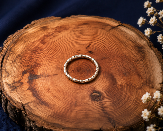 Twisted Silver Wire Ring – Handmade