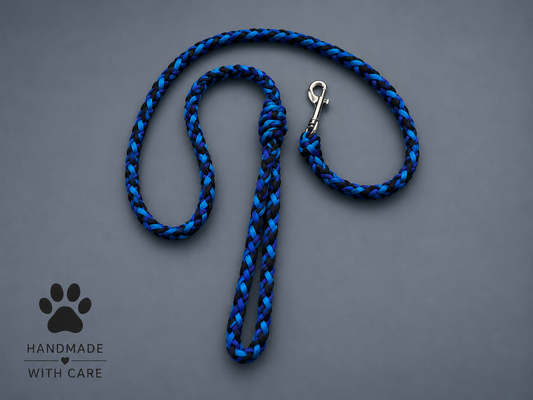 4ft 6" Light/Dark Blue & Black Hi-Viz Dog Lead