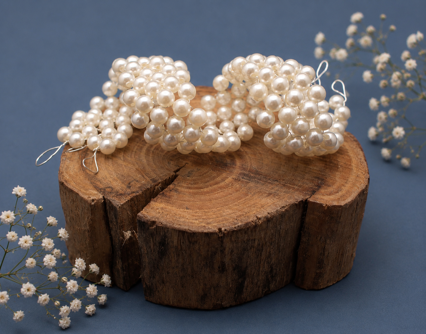 10" Pearl Wire Bun Wrap / Headband – Handmade Bridal Hair Accessory