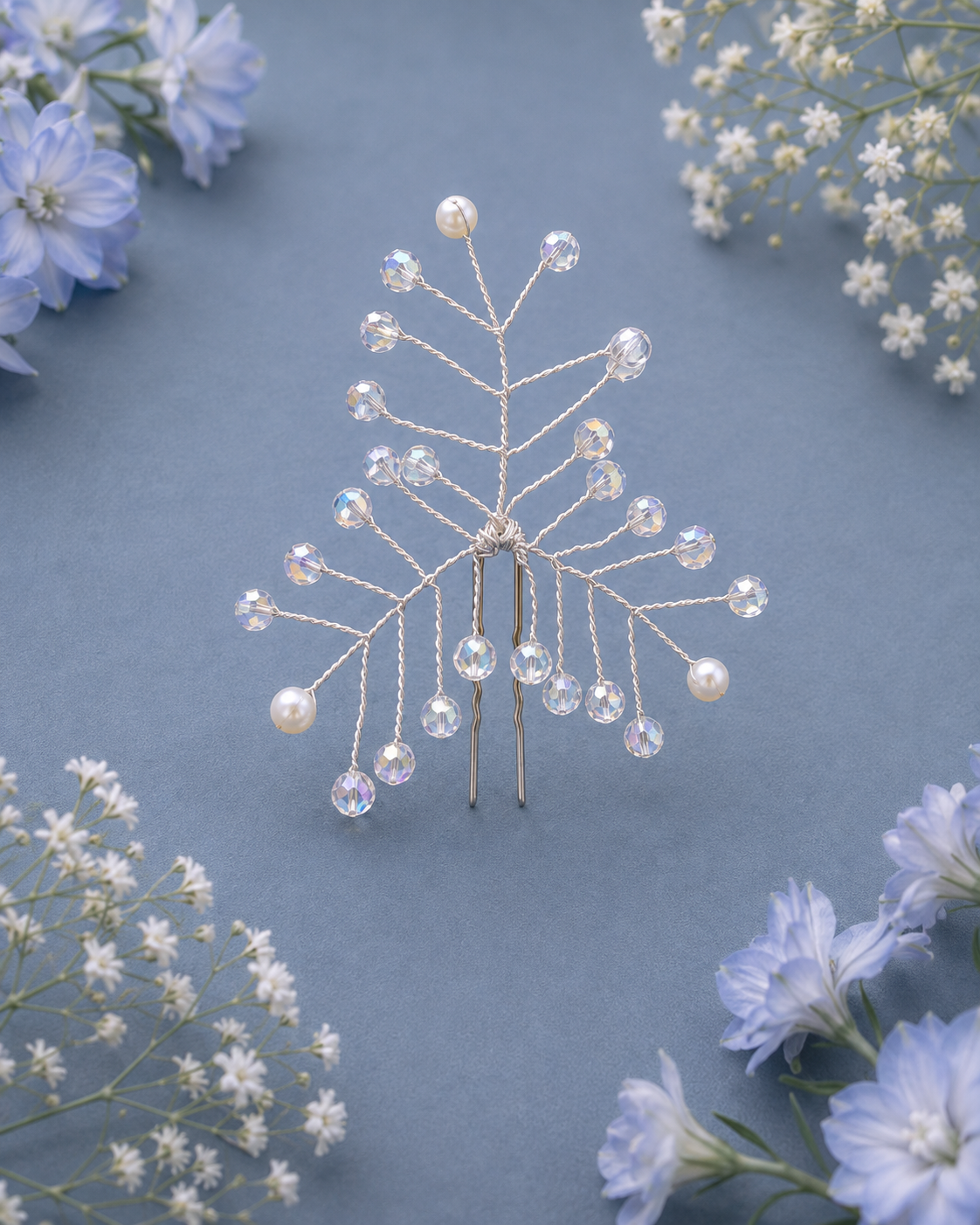 5 statement Beaded Wire Hair Clips
