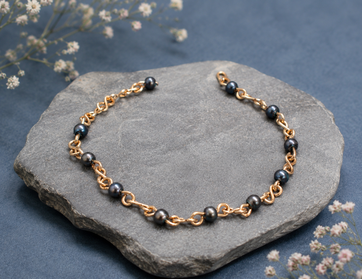 Matching Infinity & Heart Link Bracelet Set