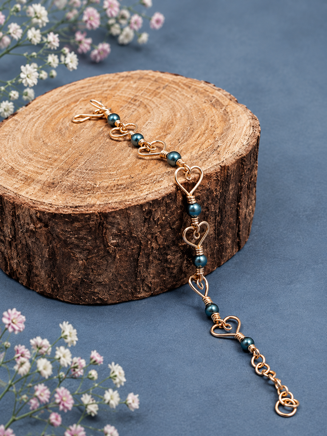 Matching Infinity & Heart Link Bracelet Set