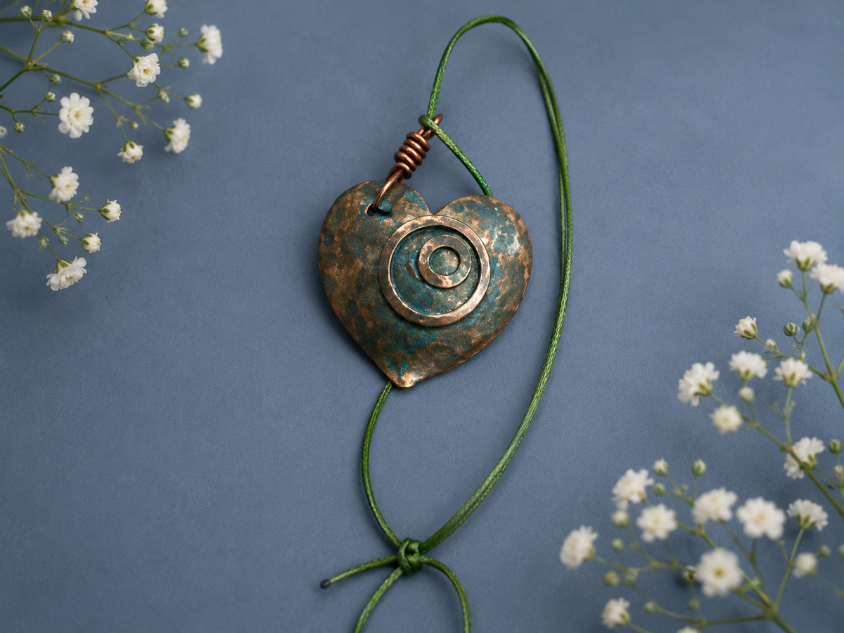 Two Souls One Heart Copper Pendant