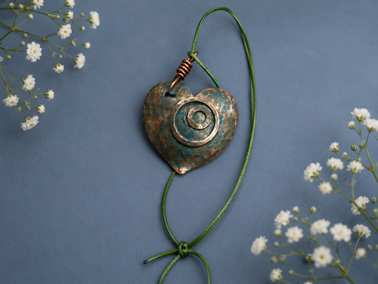 Two Souls One Heart Copper Pendant