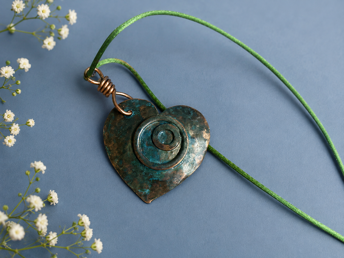 Two Souls One Heart Copper Pendant