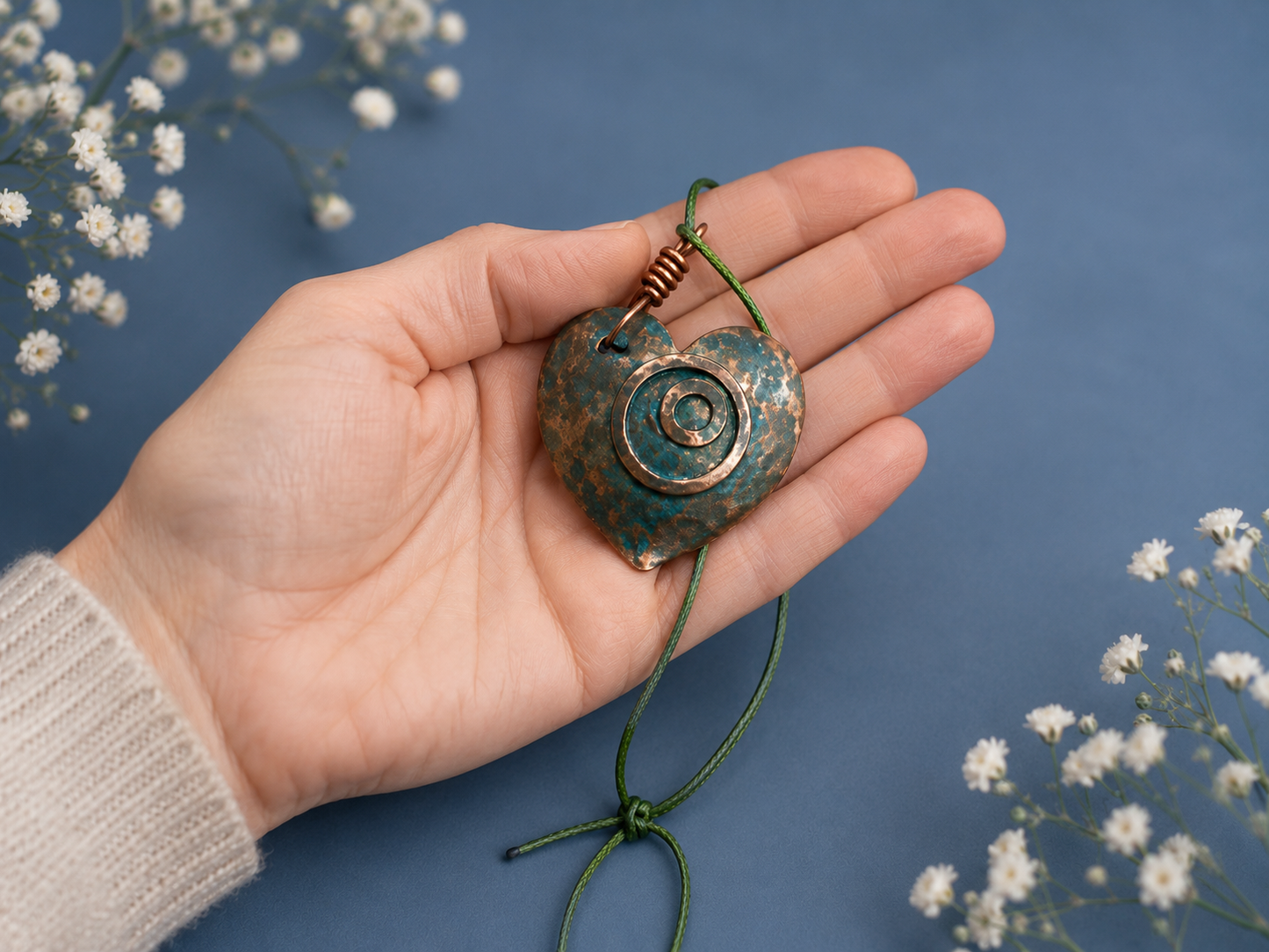 Two Souls One Heart Copper Pendant