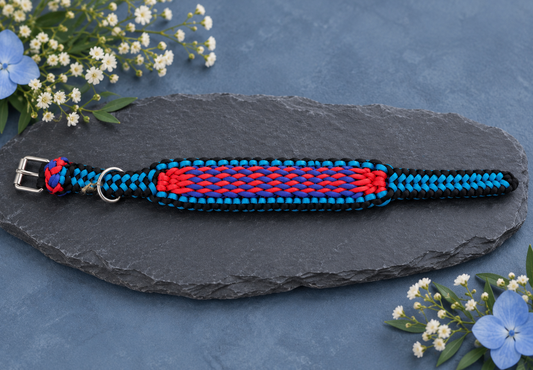 Semi-Adjustable Candy Stripe Paracord Sighthound Collar