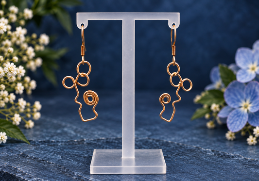 Champagne Gold Wire Drop Earrings