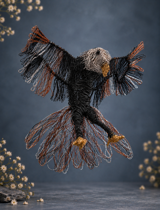 Wings of Sovereignty – Wire Eagle Sculpture