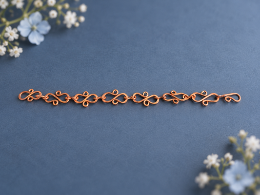 Handmade Copper Double Scroll Bracelet.