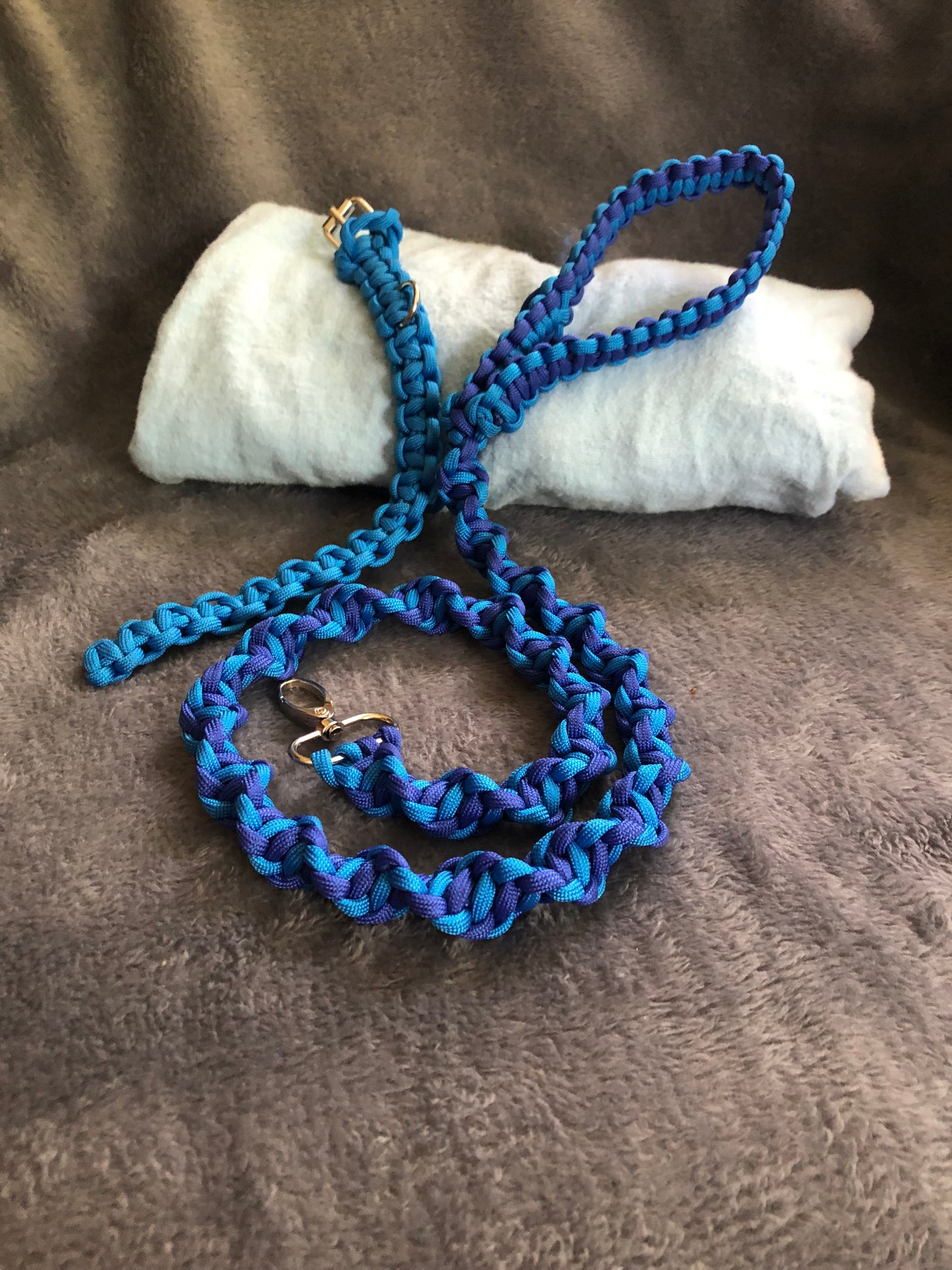 Blue DNA Spiral Paracord Puppy 3ft Lead and 9" collar set