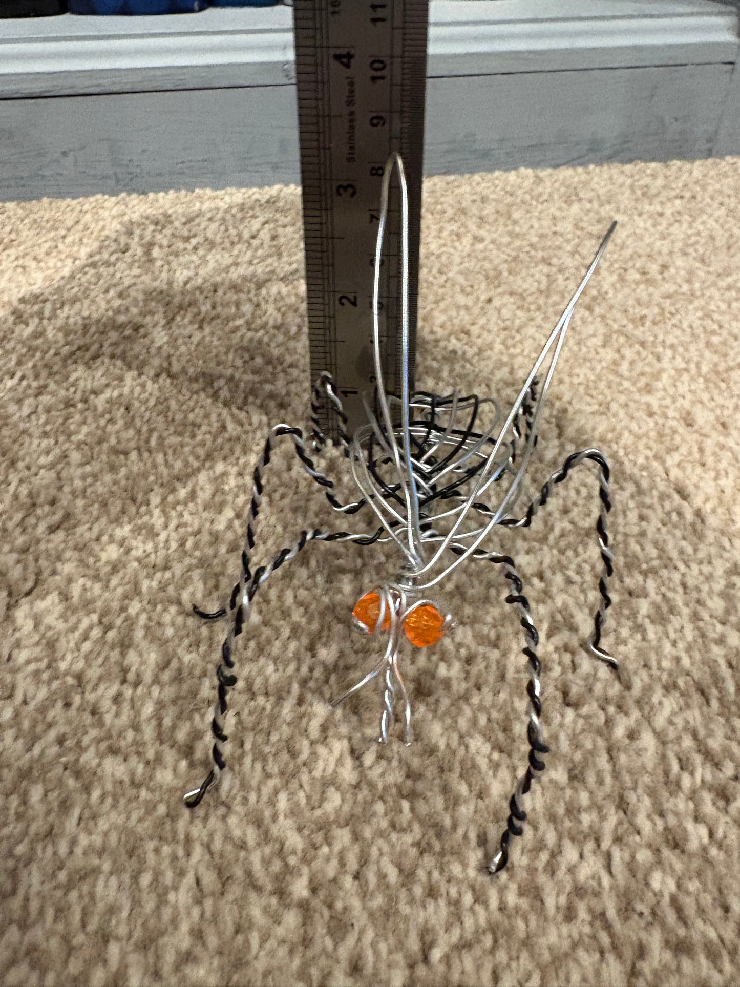 Handmade Wire mosquito Sculpture with Amber Eyes