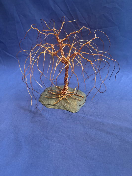 Copper Wire Willow Tree Sculpture – Handmade Wire Art