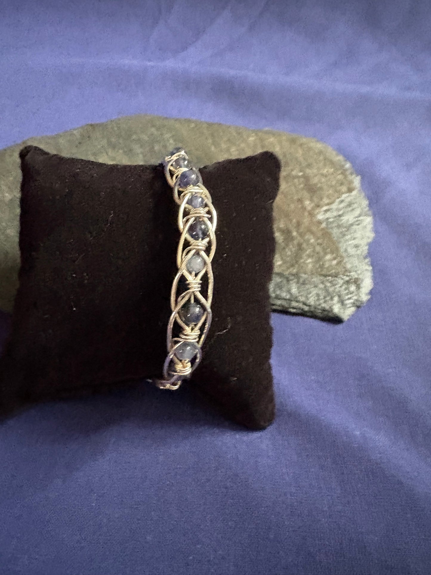 Silver Wire Lolite Bracelet – Handmade Gemstone Design
