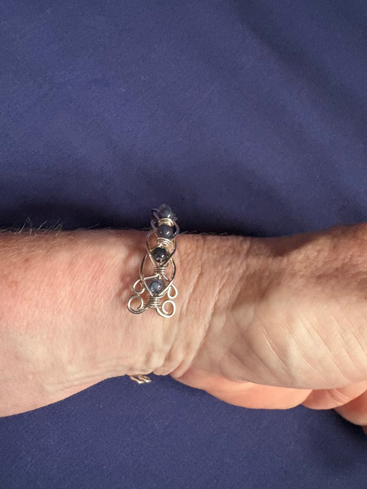 Silver Wire Lolite Bracelet – Handmade Gemstone Design