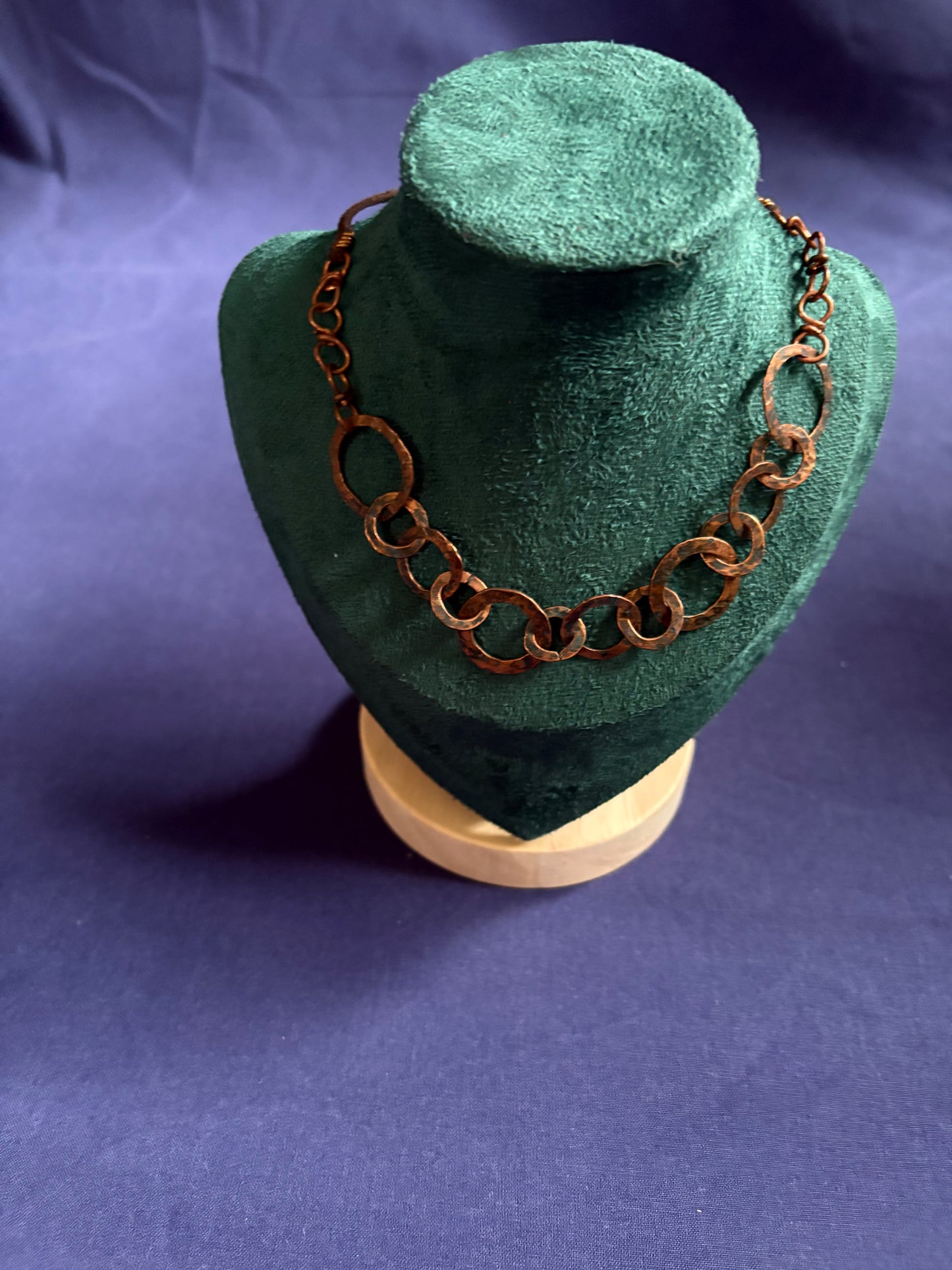 Interlinked circle copper necklace