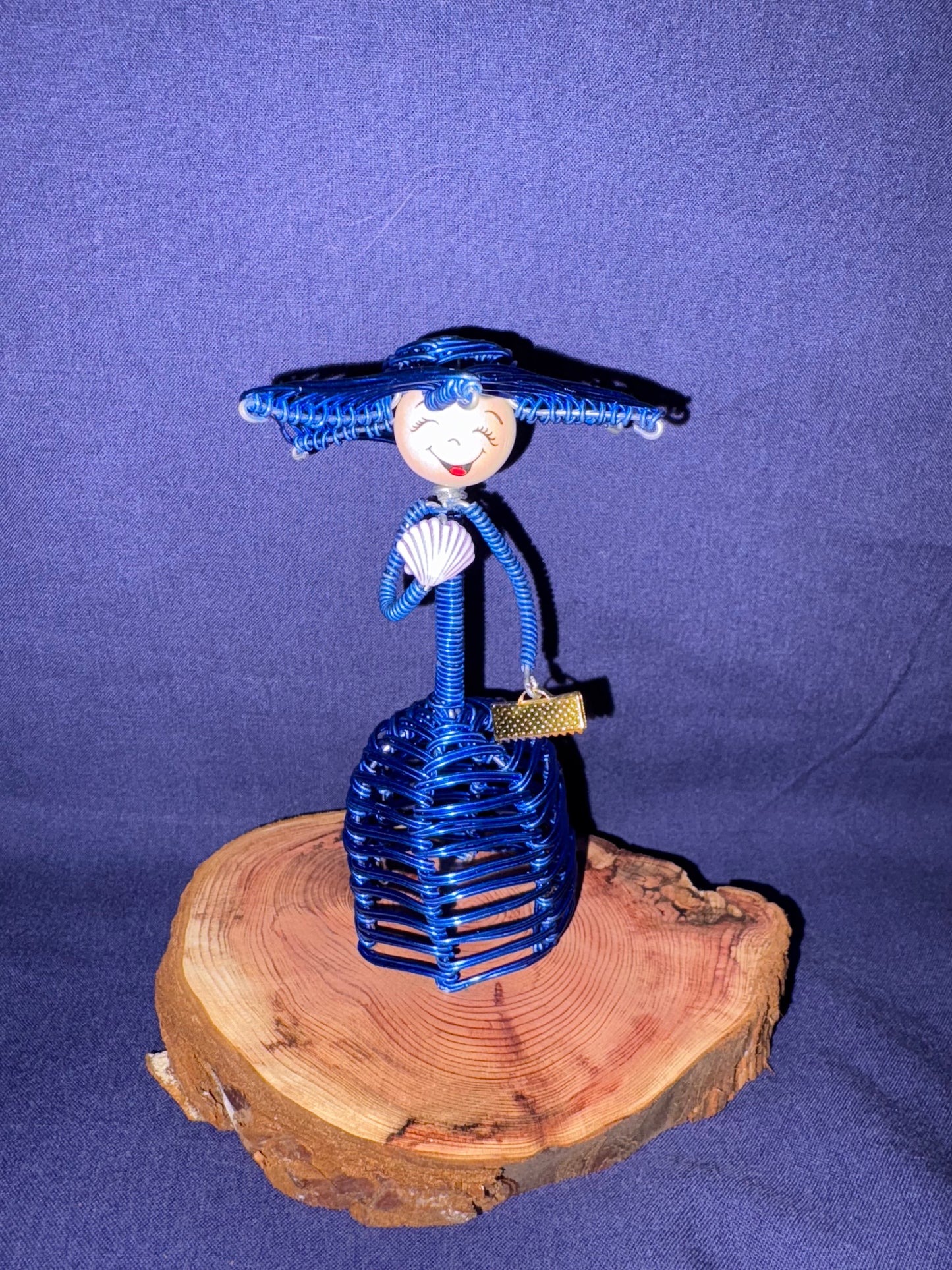 Elegant Wire Works Lady Doll with Fan & Handbag