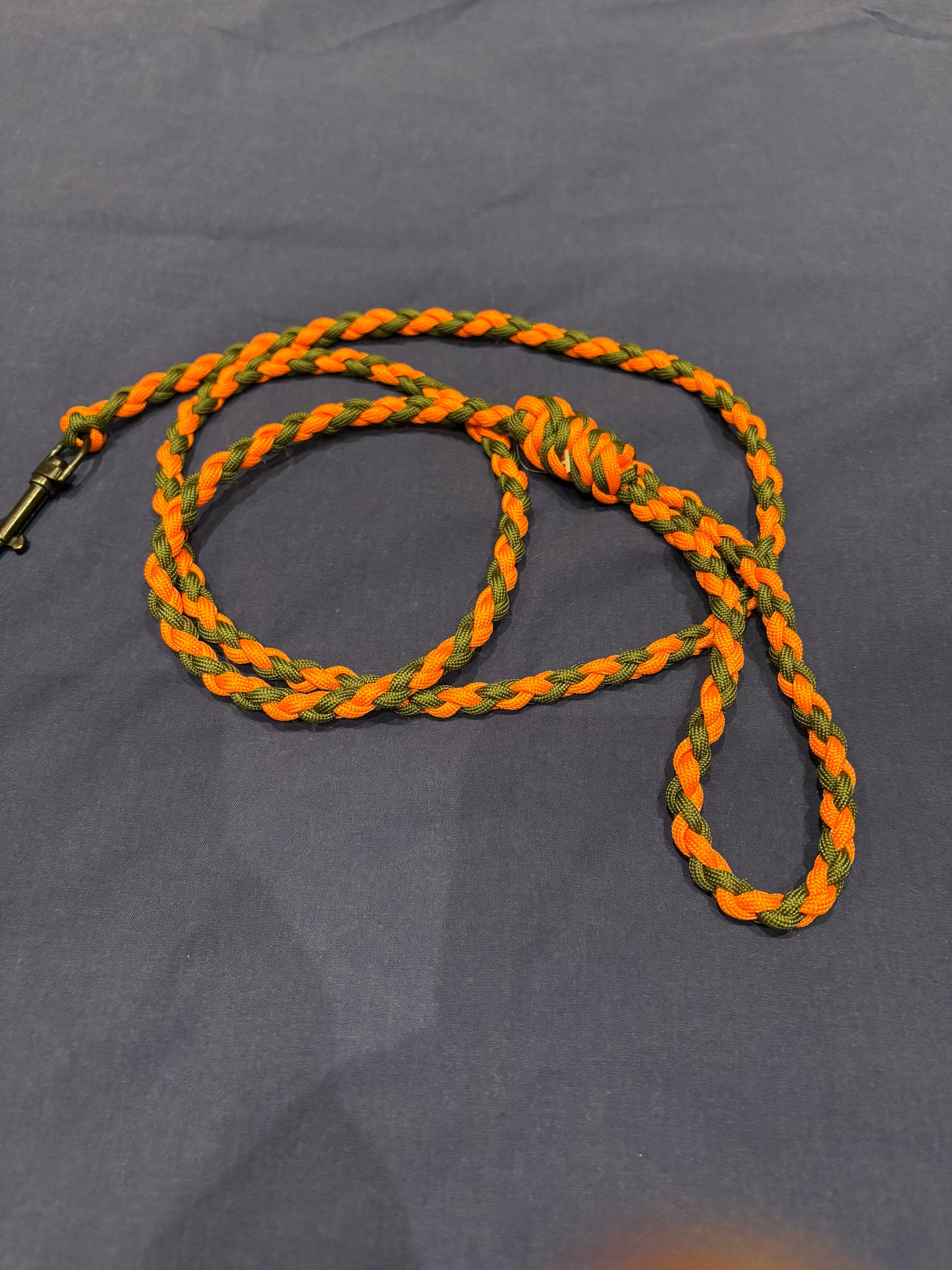 Orange & Green Braided Paracord Animal Lead