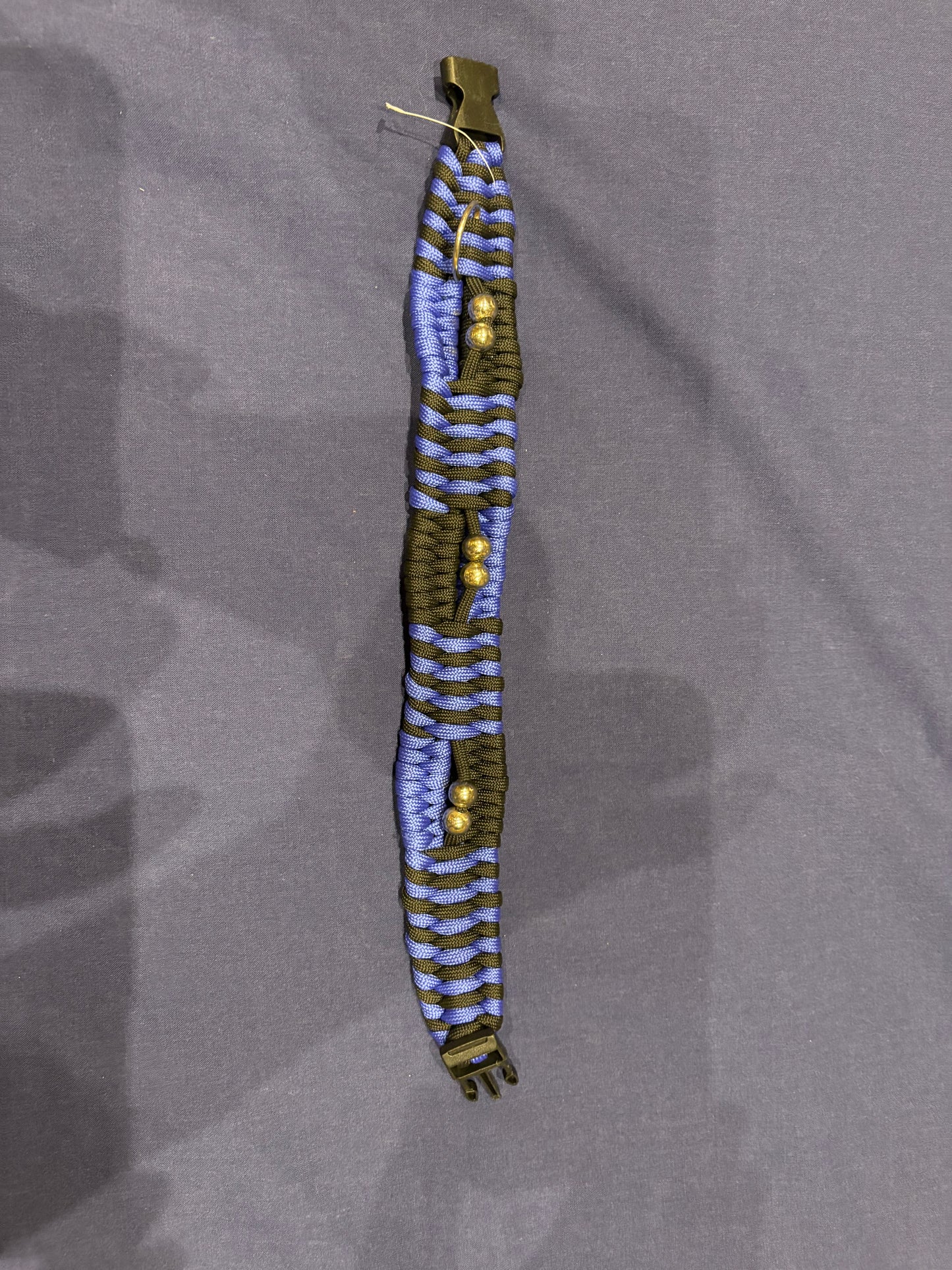 Blue & black 1.5”W x 13”L woven Paracord Animal Collar