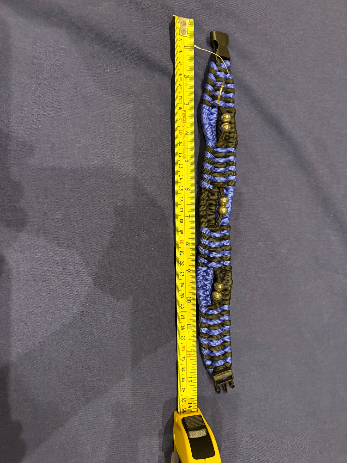 Blue & black 1.5”W x 13”L woven Paracord Animal Collar