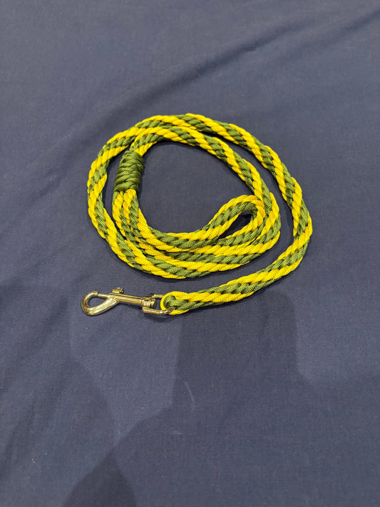 4ft Green & Yellow kumihimo Round Braid Paracord Animal Lead