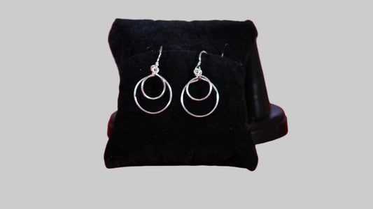 Double Loop Sterling Silver Earrings - Handcrafted Elegance