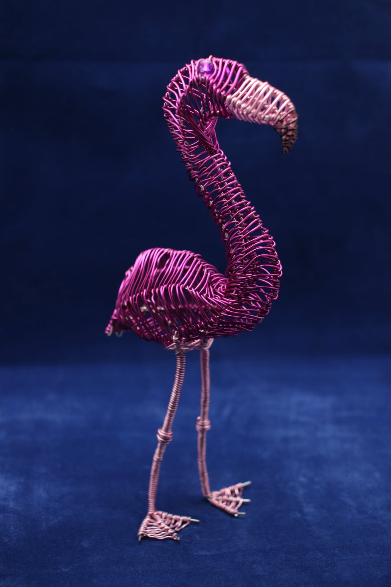 Pink Wire Flamingo Sculpture – Handmade Art Decor