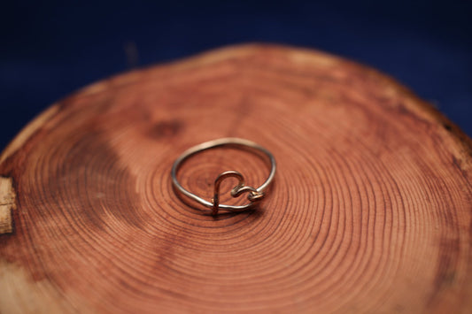 Handmade Silver Coloured Wire Heart Ring – Minimalist Design