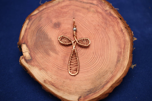 Handcrafted Wire Cross Pendant – Copper Wire Wrapped Necklace Pendant