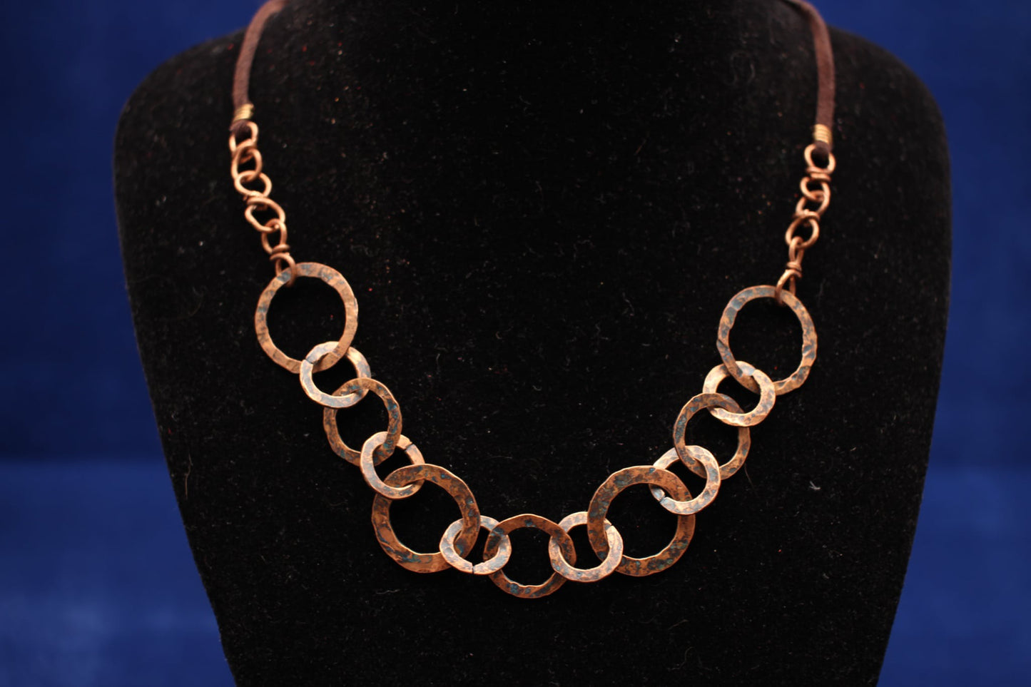 copper circles inter linked to form a beautiful necklace