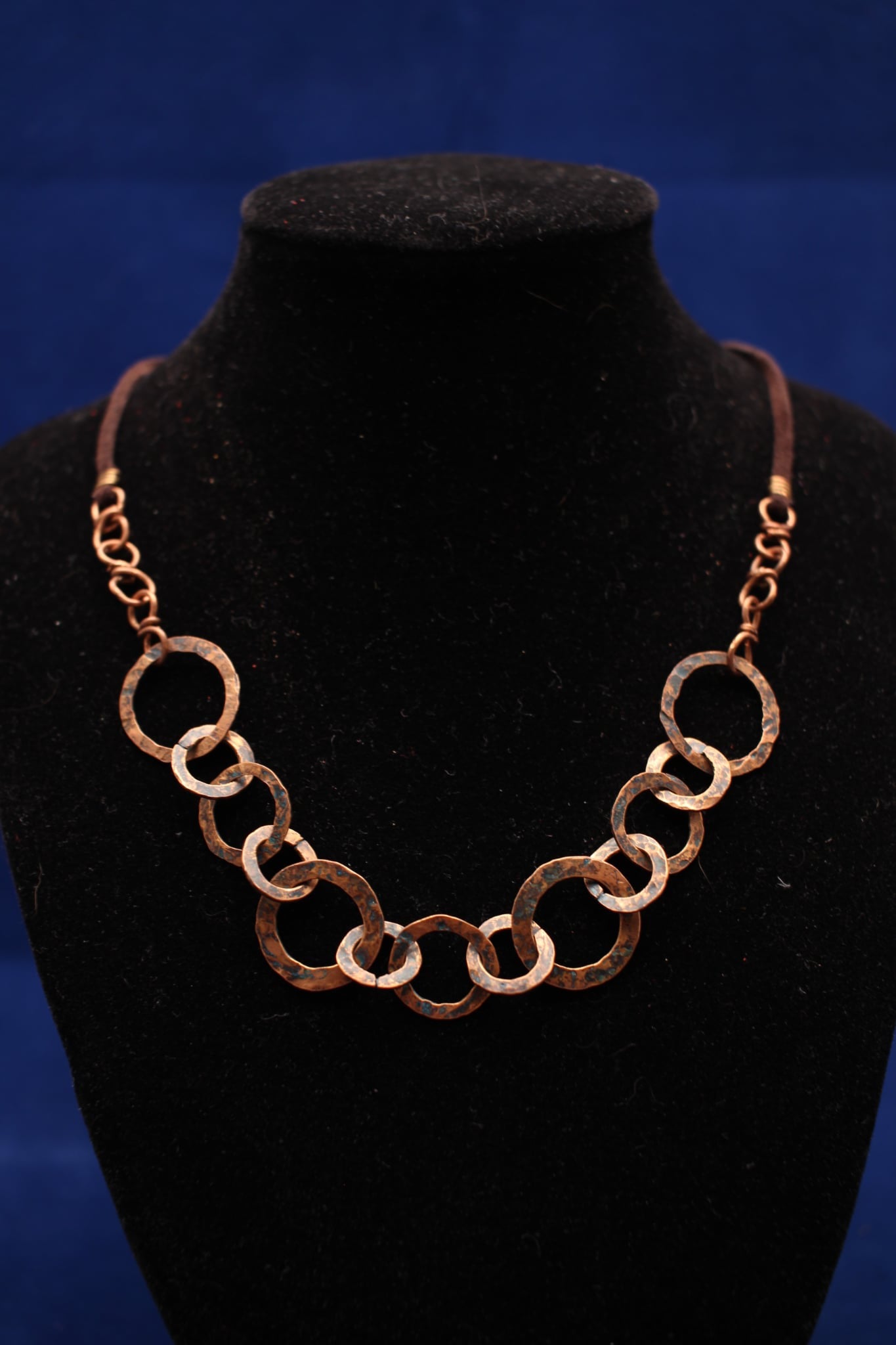 copper circles inter linked to form a beautiful necklace