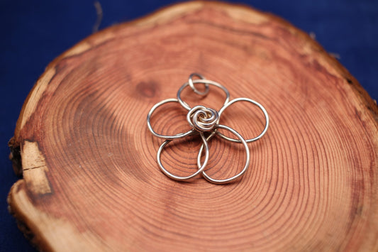 Handcrafted Silver Wire Flower Pendant – Minimalist Jewelry