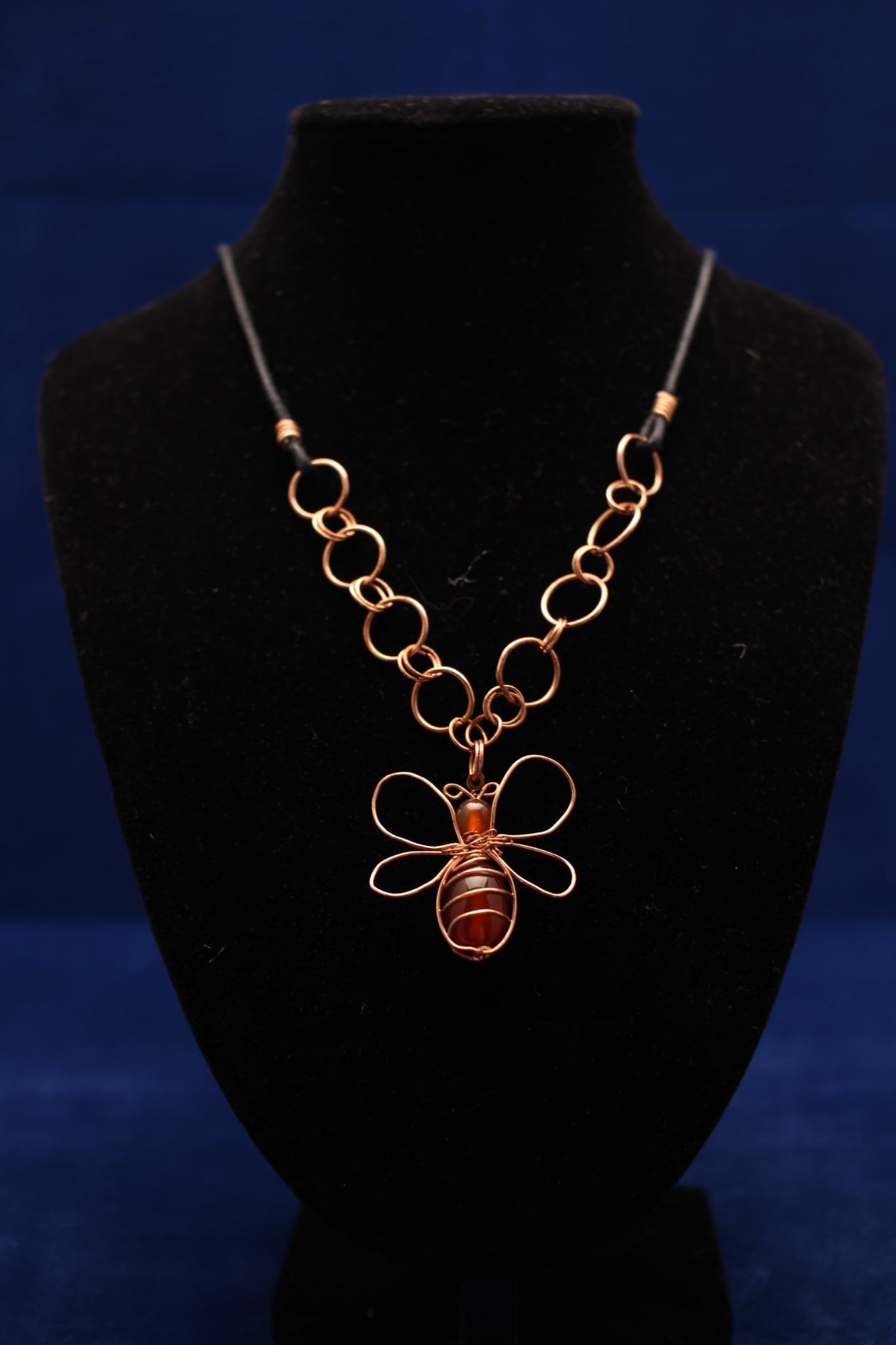 Handmade Wire-Wrapped Bee Pendant Necklace – Copper Chain Jewelry