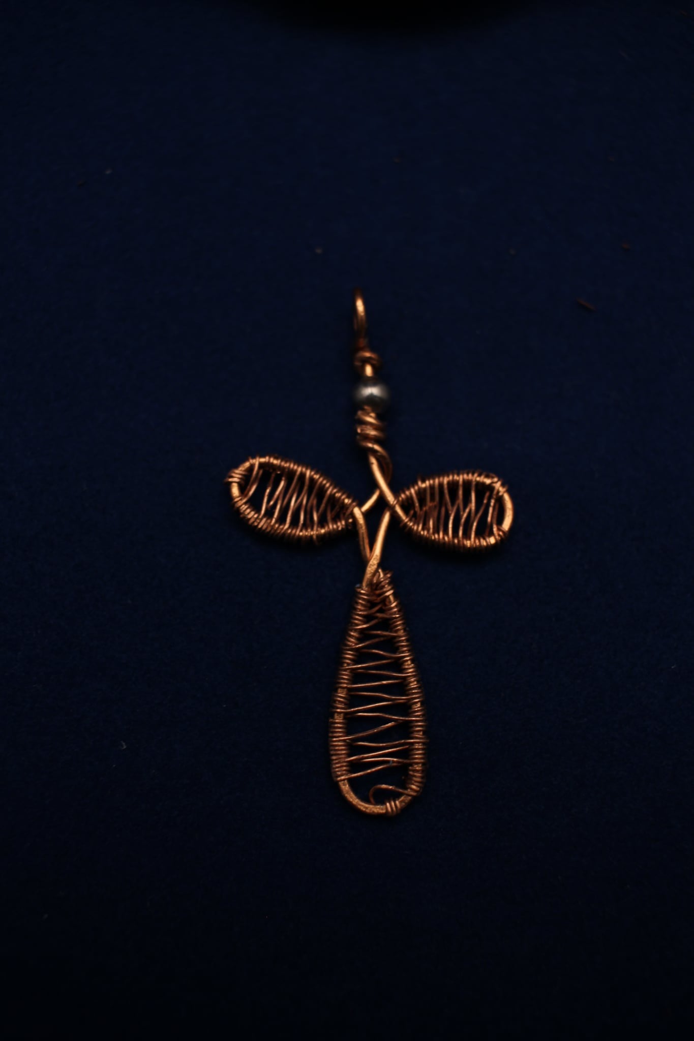 Handcrafted Wire Cross Pendant – Copper Wire Wrapped Necklace Pendant