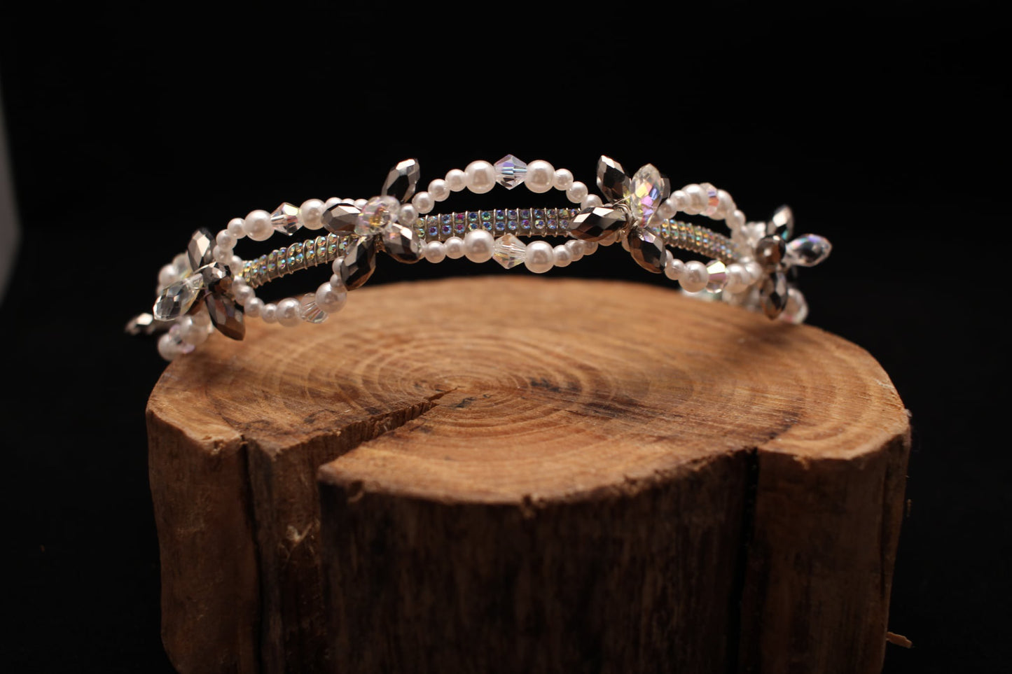 Imitation Diamanté Crystal and Pearl Hair  Headband/Tiara