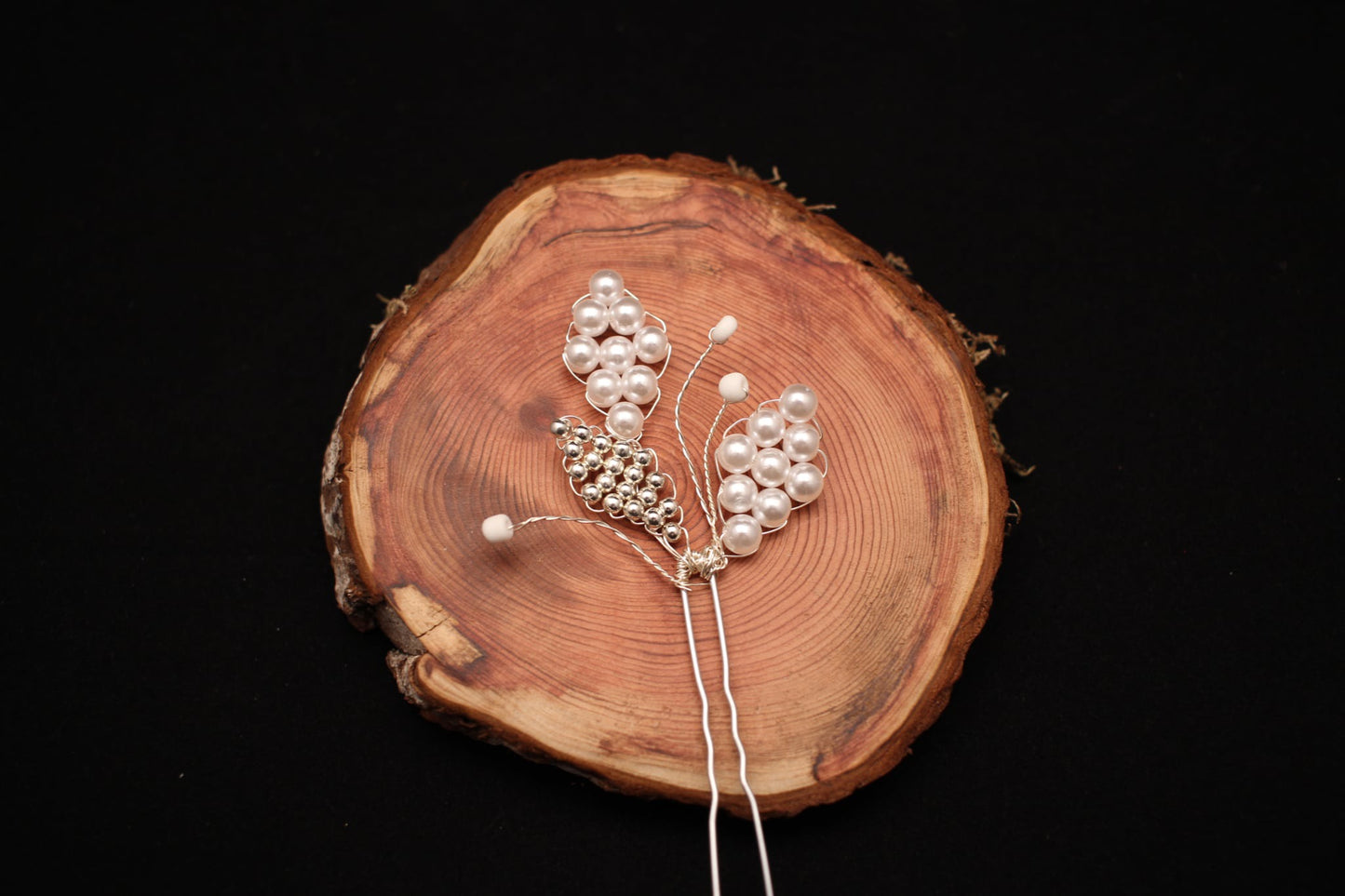 5 statement Beaded Wire Hair Clips