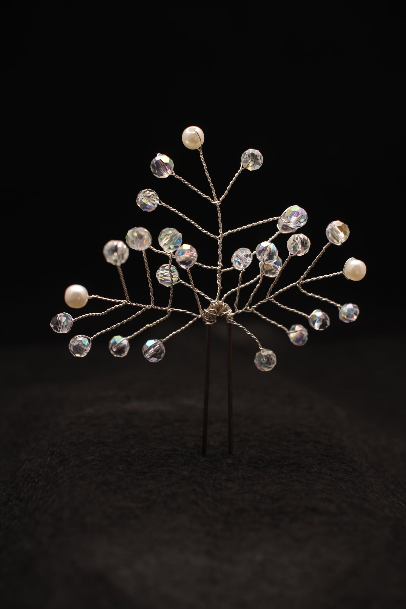 5 statement Beaded Wire Hair Clips