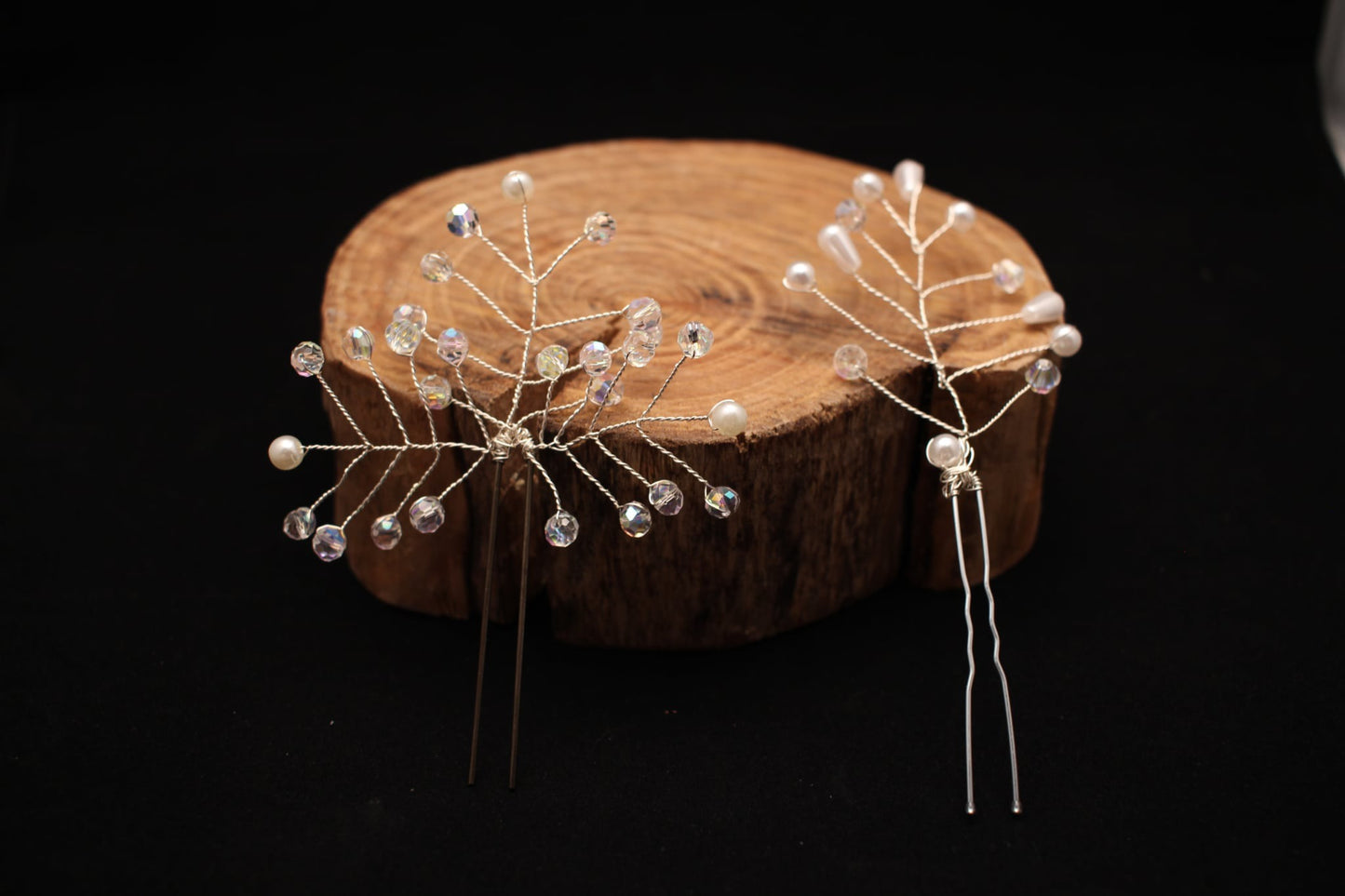 5 statement Beaded Wire Hair Clips