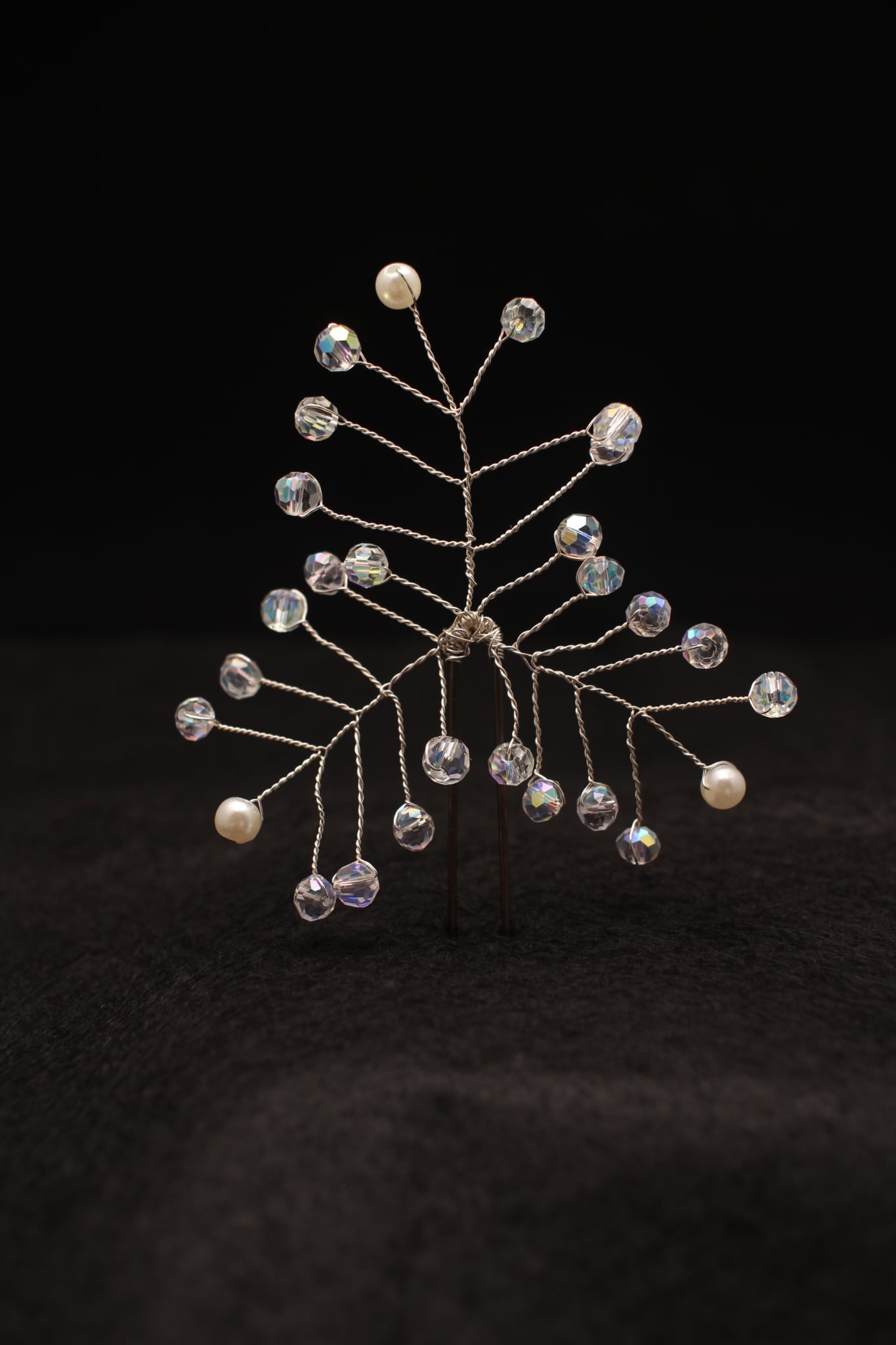 Beaded Wire branch like hair clip – Handmade Decorative Art