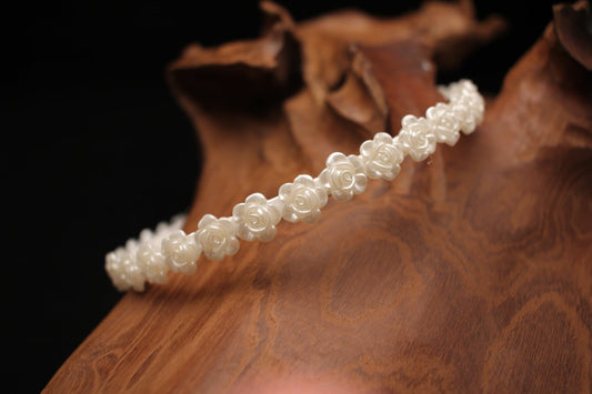 Headband with flower beads– Handmade Hair Accessory